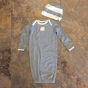 Burt's Bees Baby Pajamas - Burt Bees grey layette with cap Burt's Bees Baby Pajamas - Burt Bees grey layette with cap